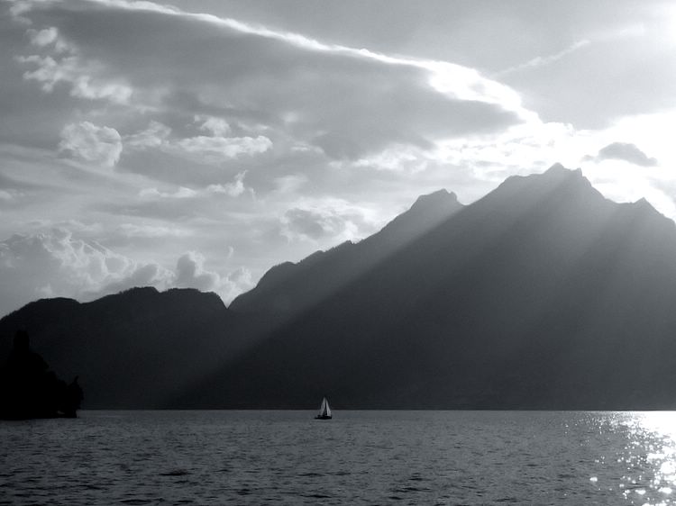 boat and mountain