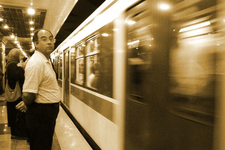 man and subway