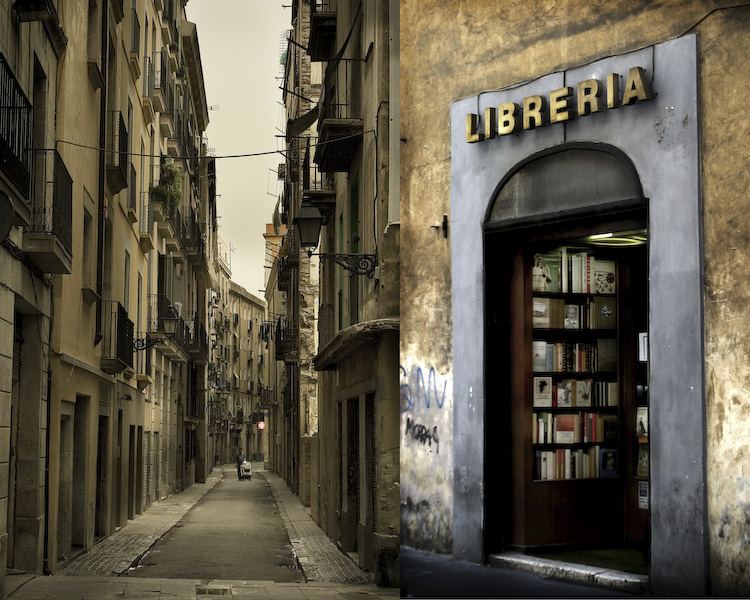 alley and library