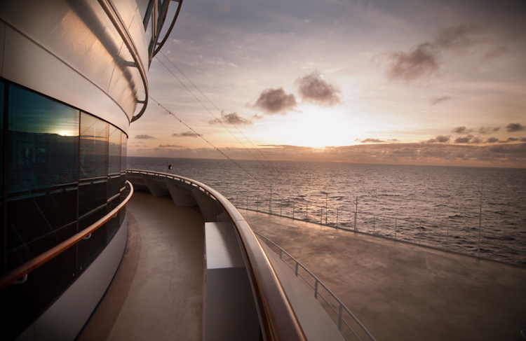 sunset from ship