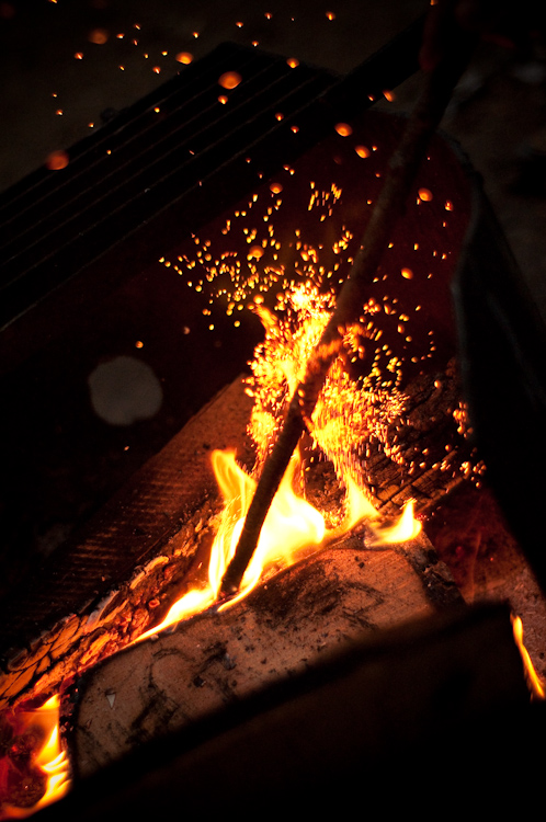 the fire